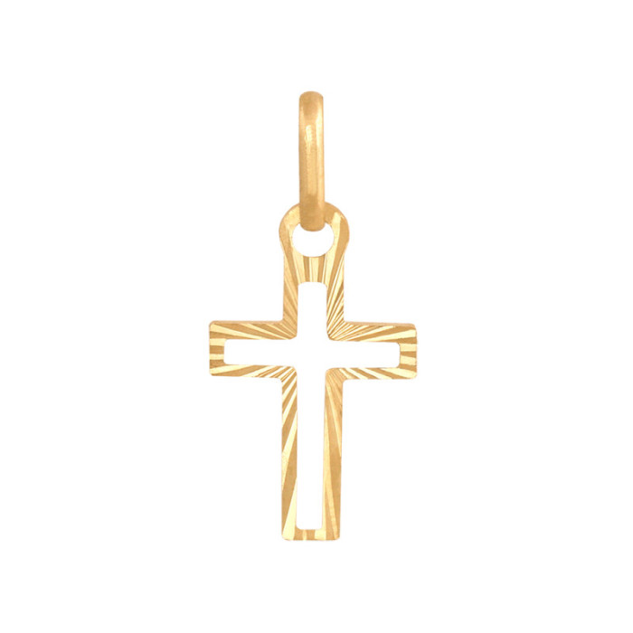 Złoty krzyż 585 Ramka diamentowany 0,50g