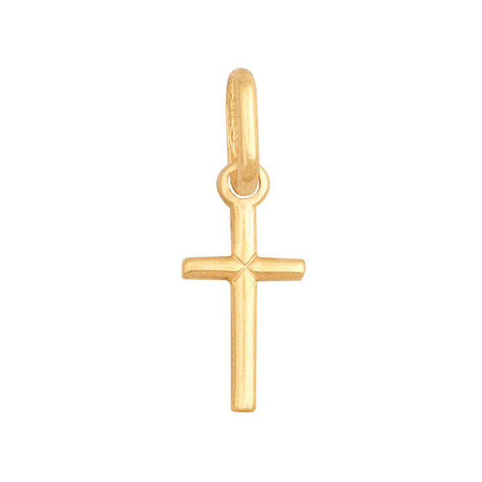 Złoty krzyż 585 gładki klasyczny chrzest 0,50g