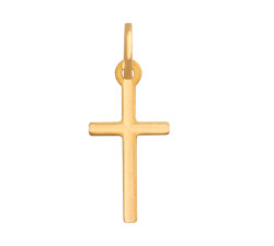 Złoty krzyż 585 gładki klasyczny Chrzest 0,32g