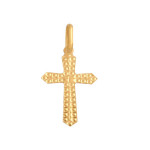 Złoty krzyż 585 zdobiony diamentowany 0,35g