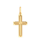Złoty krzyż 585 zdobione diamentowany 0,45g
