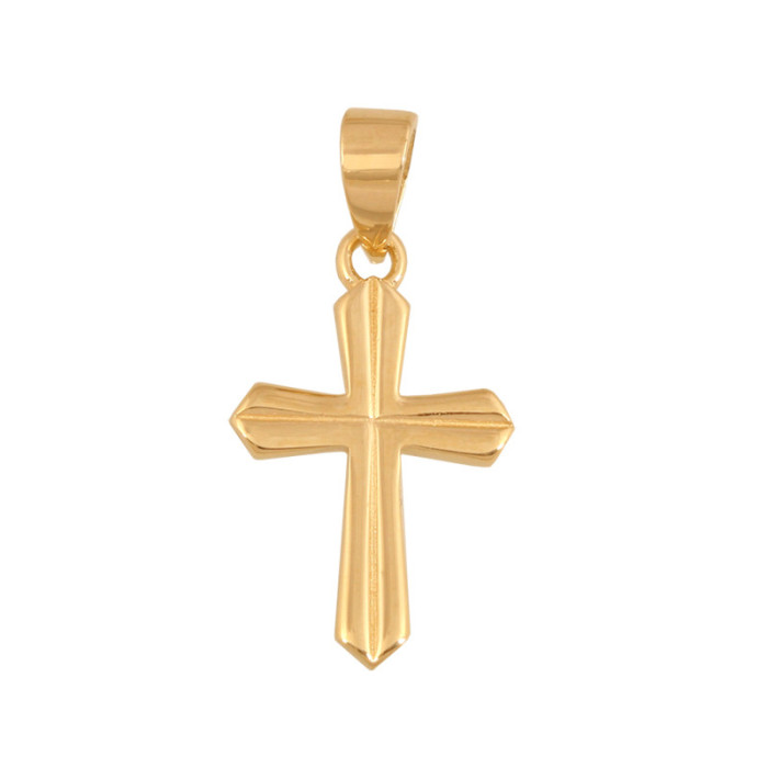 Złoty krzyż 585 grawerowany klasyczny chrzest 0,70g