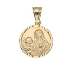 Złoty medalik 585 Chrzest Jezus Komunia