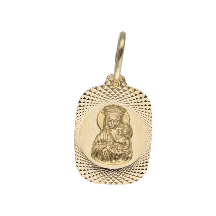 Złoty medalik 585 Chrzest Matka Boska z dzieciątkiem