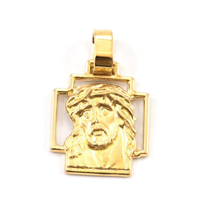 Złoty medalik 585 Chrzest Jezus ukrzyżowany