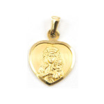 Złoty medalik 585 Chrzest Matka Boska w sercu