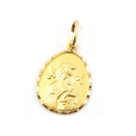 Złoty medalik 585 Chrzest Matka Boska Królowa