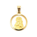 Złoty medalik 585 Chrzest Matka Boska Królowa w kole