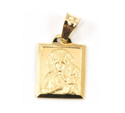 Złoty medalik 585 Matka Boska Królowa Polski Chrzest
