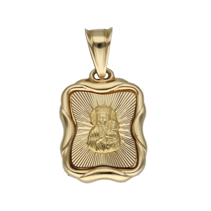 Złoty medalik 585 Matka Boska Królowa Chrzest 4,41g