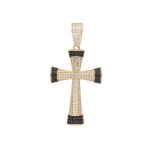 Złota zawieszka 585 krzyżyk duży cyrkonie chrzest 7,04g
