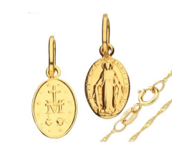 Złoty komplet biżuterii 333 szkaplerz singapur chrzest