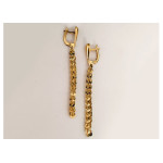 Złote kolczyki 585 wiszące łańcuszki z małych elementów elegancki wzór na prezent