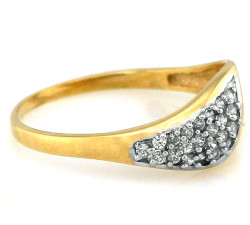 Złoty pierścionek z białym złotem 585