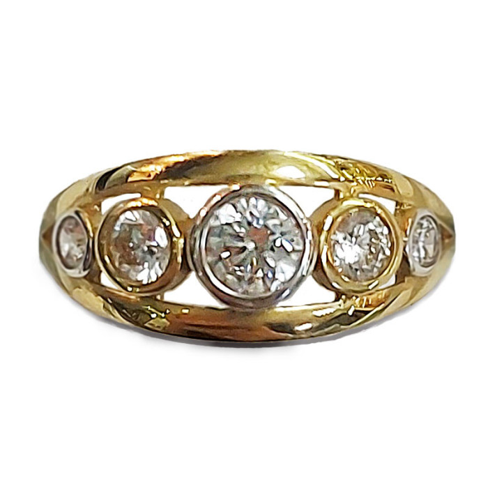 Złoty pierścionek 585 z białymi cyrkoniami 1,95 g