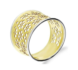 Złoty pierścionek 375 szeroki ażurowy 1,98 g