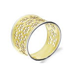 Złoty pierścionek 375 szeroki ażurowy 1,98 g