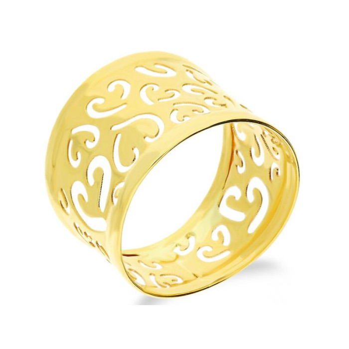 Złoty pierścionek 375 szeroki ażurowy 1,63 g