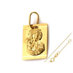 Złoty komplet biżuterii 585 medalik chrzest komunia