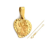 Złoty komplet biżuterii 585 serce na chrzest