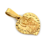 Złoty komplet biżuterii 585 serce na chrzest