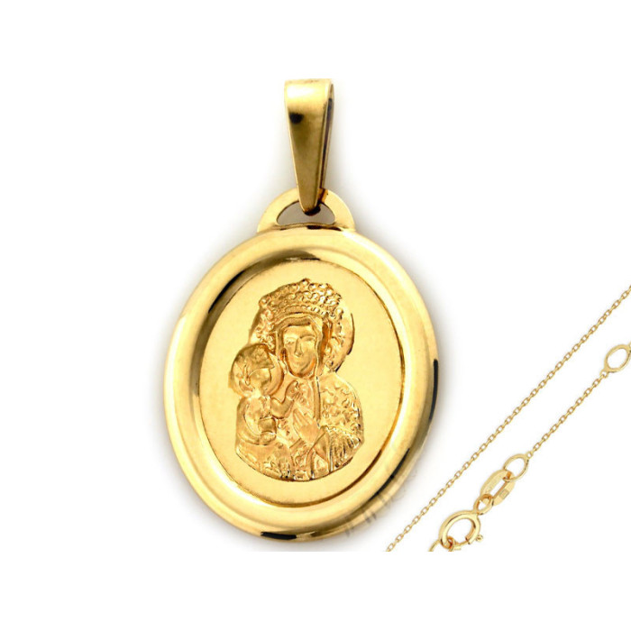 Złoty komplet biżuterii 585 owal na chrzest