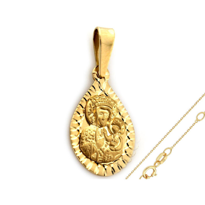 Złoty komplet biżuterii 585 kropla na chrzest