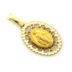 Złoty komplet biżuterii 333 medalik chrzest komunia