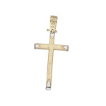 Złota zawieszka 585 chrzest krzyż z białym złotem 2,02g
