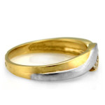 Złoty pierścionek 375 dwa kolory złota z cyrkoniami