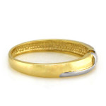 Złoty pierścionek 375 dwa kolory złota oczko z cyrkonii