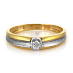 Złoty pierścionek 333 oczko z białą cyrkonią 1,92 g