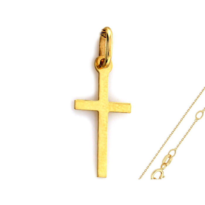 Złoty komplet biżuterii 585 krzyż na chrzest