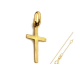 Złoty komplet biżuterii 585 krzyż komunia chrzest