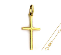 Złoty komplet biżuterii 585 z krzyżykiem chrzest