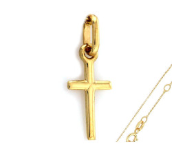 Złoty komplet biżuterii 585 delikatny krzyż chrzest