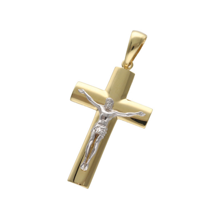 Złota zawieszka 585 krzyż korpus Jezusa chrzest 5,1g