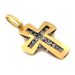 Złoty komplet biżuterii 585 krzyż z ażurem chrzest