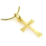 Złoty komplet biżuterii 333 diamentowany krzyż chrzest