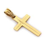 Złoty komplet biżuterii 333 krzyżyk nacięcia chrzest