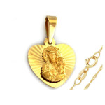 Złoty komplet biżuterii 333 Matka Boska serce chrzest