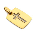 Złoty komplet biżuterii 585 blaszka krzyż chrzest komunia