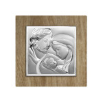 Srebrny kwadratowy obraz 18x18cm Święta Rodzina chrzest