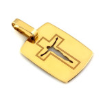 Złoty komplet biżuterii 585 blaszka krzyż z jezusem chrzest
