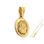 Złoty komplet biżuterii 585 Matka Boska chrzest Komunia