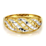 Złoty pierścionek 375 ażurowy z białym złotem 1,89g