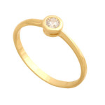 Złoty pierścionek 585 z białą cyrkonią 12r