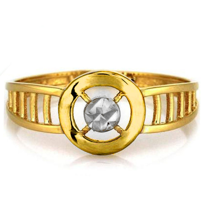 Złoty szeroki pierścionek 585 białe złoto ażur
