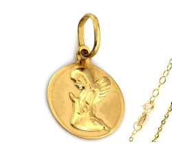 Złoty komplet biżuterii 375 anioł chrzest komunia