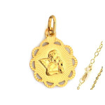 Złoty komplet biżuterii 375 anioł chrzest komunia